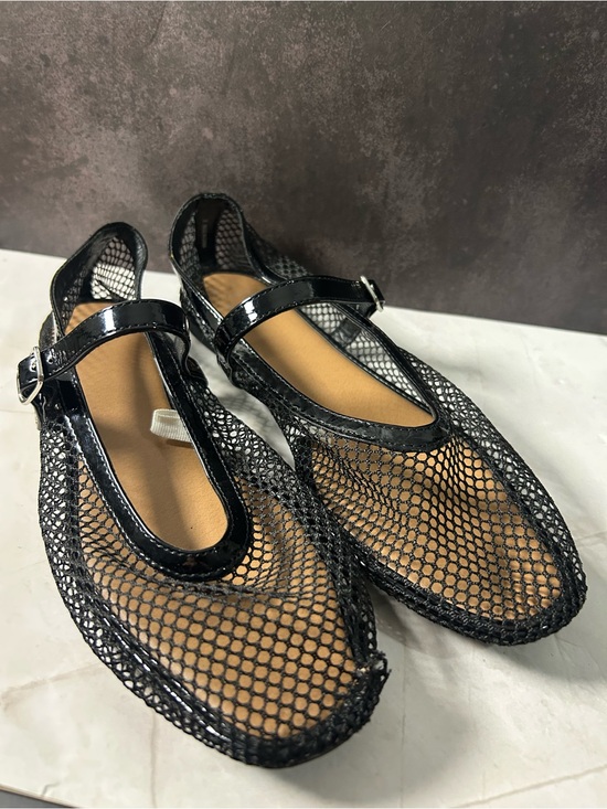 Shoes - Black Mesh Mary Jane Flats